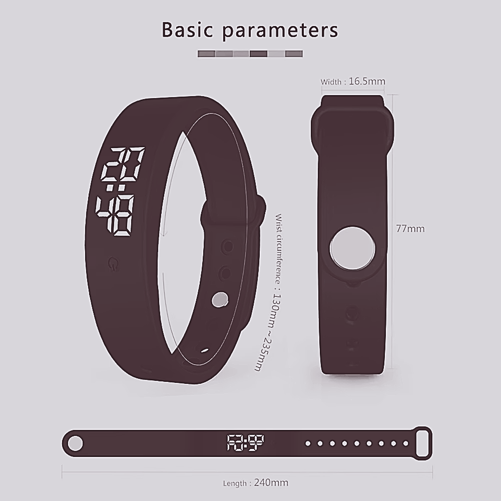 Bracelet Intelligent avec Alarme Vibrante et Thermomètre Corporel