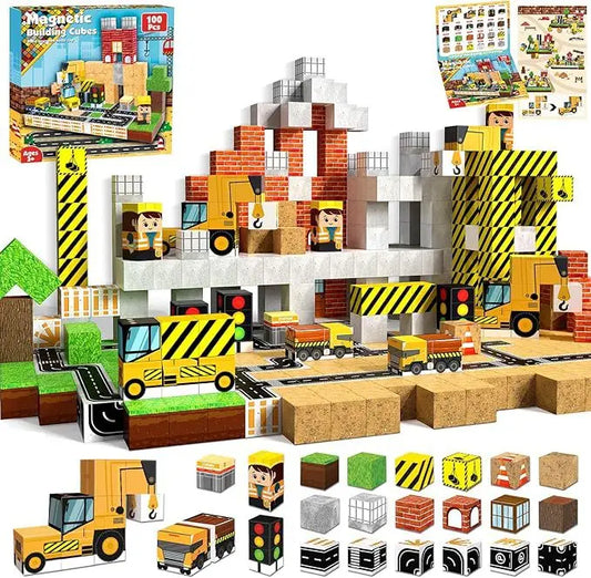 🧲 Cube magnétique- Chantier des Bâtisseurs 🏗️(100pcs)