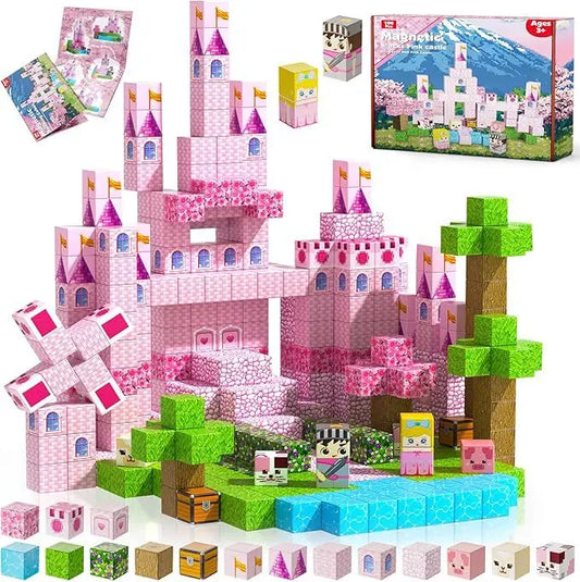 🧲 Cube magnétique- Château Magique Rose(100pcs)