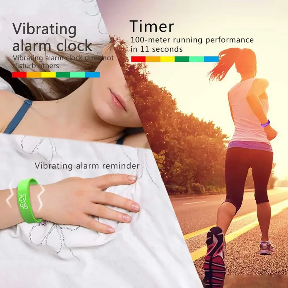 Bracelet Intelligent avec Alarme Vibrante et Thermomètre Corporel