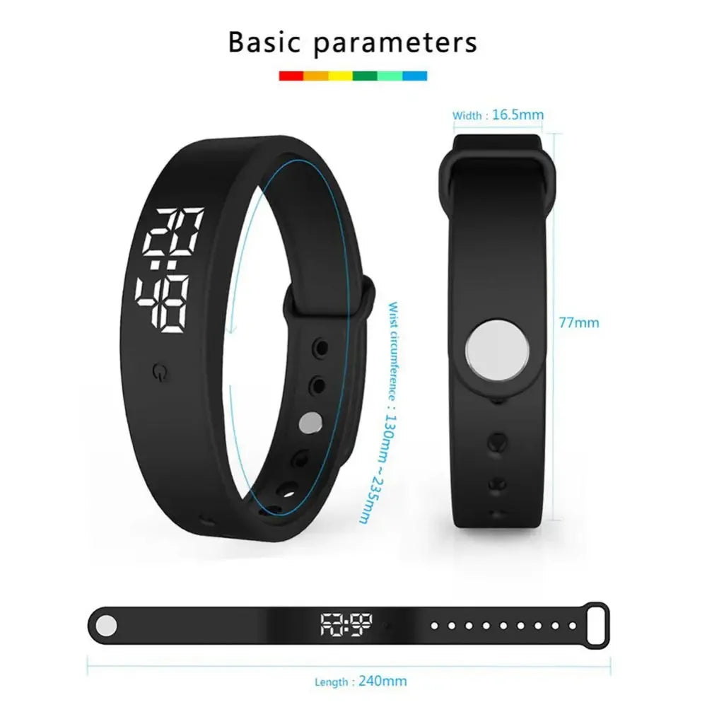 Bracelet Intelligent avec Alarme Vibrante et Thermomètre Corporel