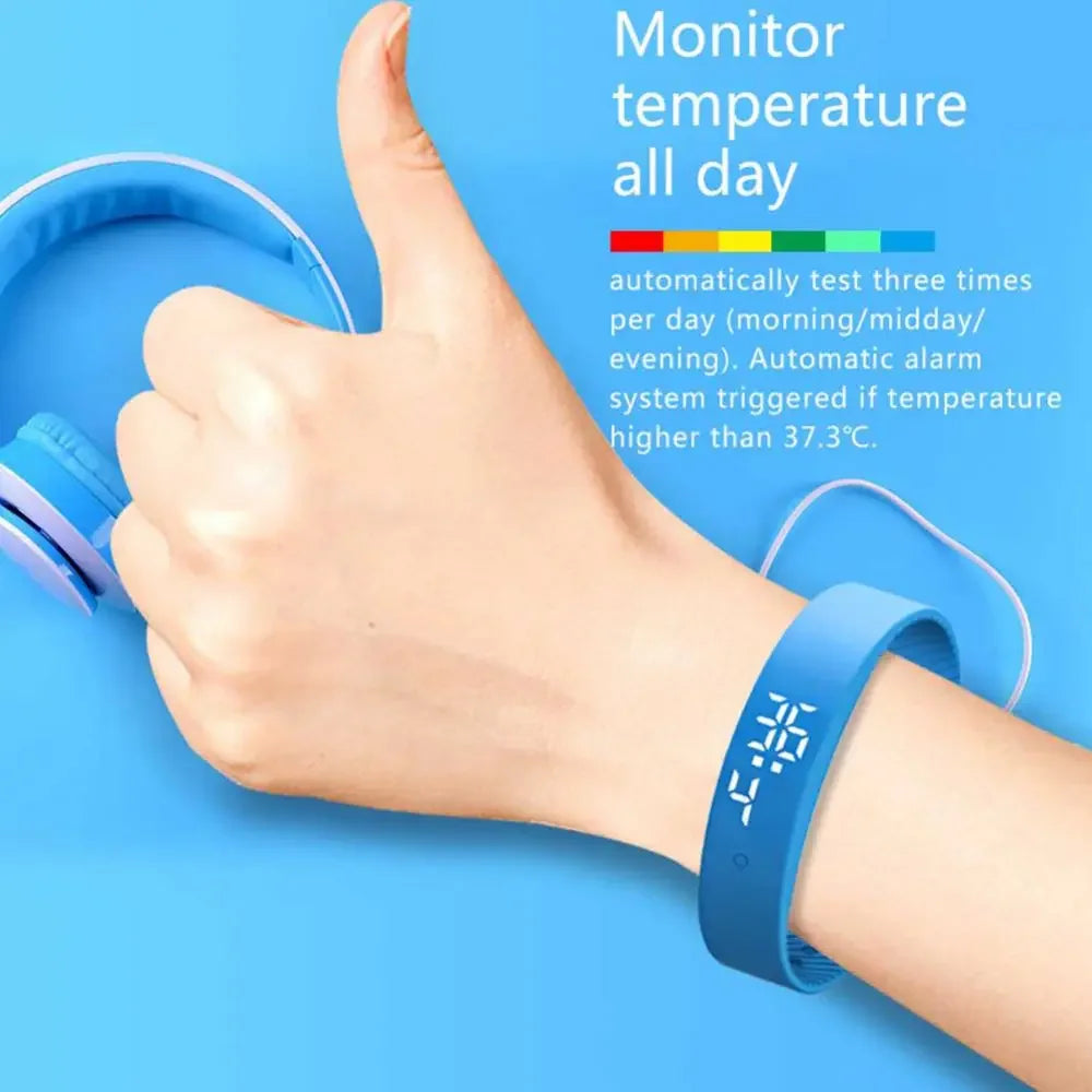 Bracelet Intelligent avec Alarme Vibrante et Thermomètre Corporel