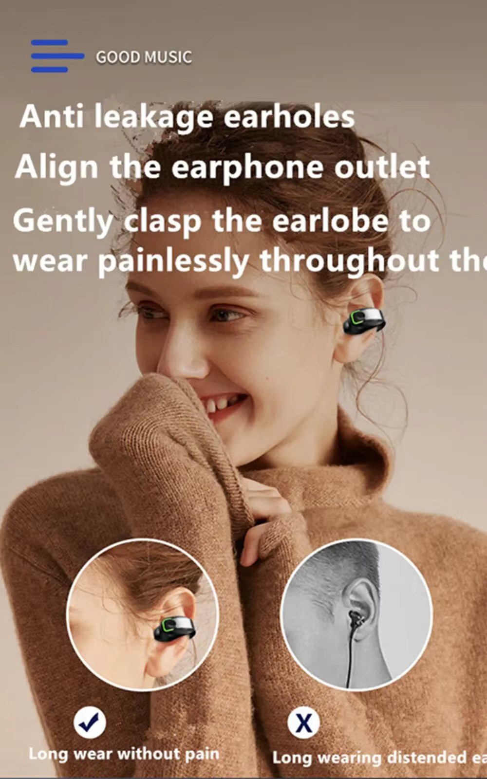 Écouteur Bluetooth Clip-On Monaural